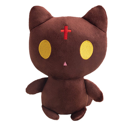 Close-up of Megumin plush showing eyepatch, witch hat, and cape detail, PP cotton filled anime plush
