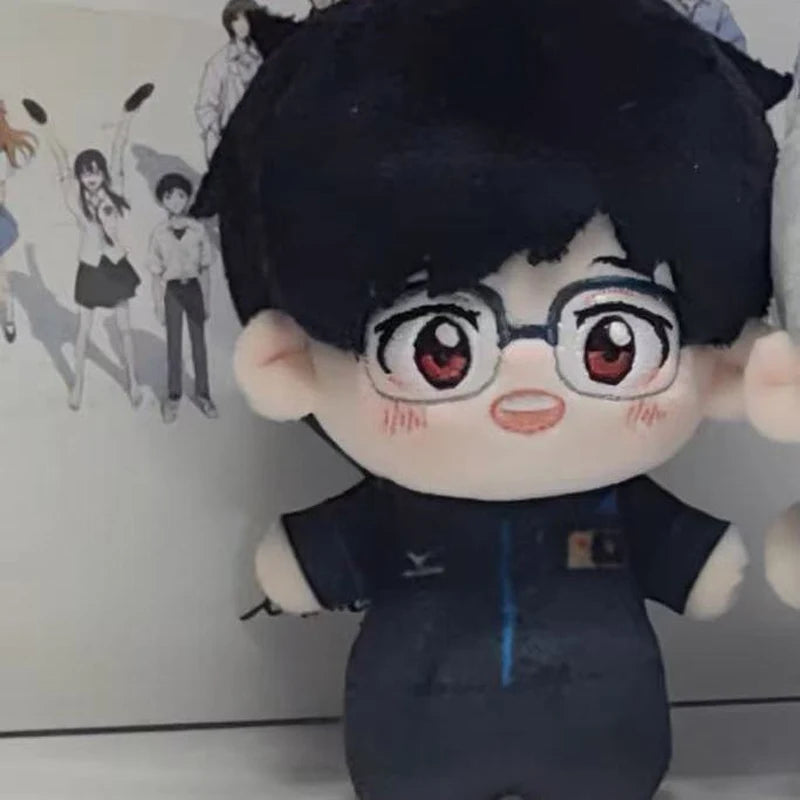 Close-up of Victor Nikiforov handmade plush with silver hair detail, Yuri on Ice merchandise