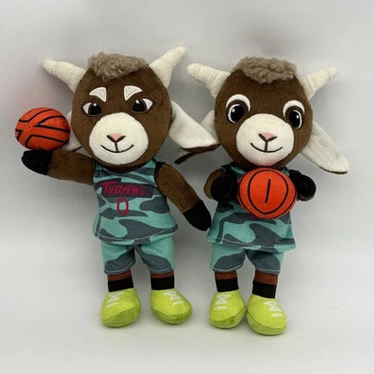 Close-up of Vineland Thorns jersey detail on Will Harris plush, orange and brown roarball plush toy
