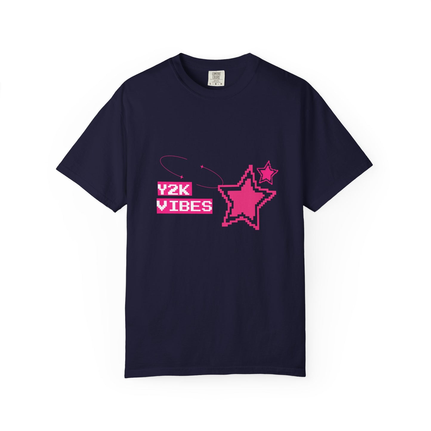 Close-up of Y2K Vibes pixel art design showing glittering star motifs and early 2000s aesthetic details