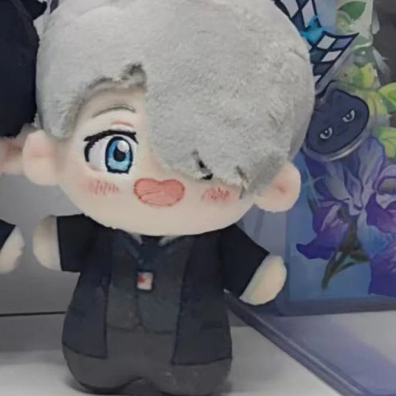 Close-up of Yuri Katsuki handmade plush face detail, anime plush collectible