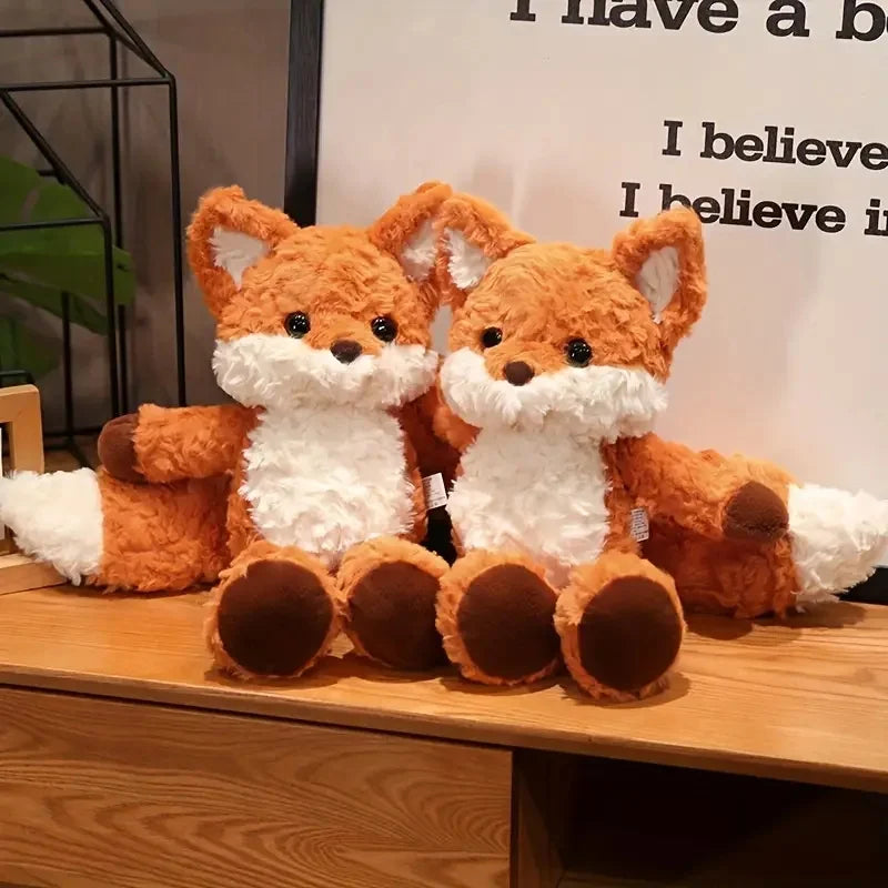 Close-up of ripple-fur texture on red fox stuffed animal
