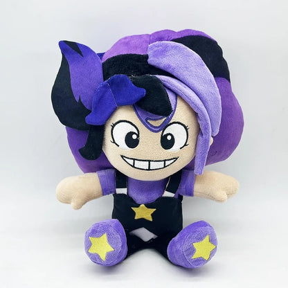 Close-up of the signature purple braids on the Lily Lovebraids plush.