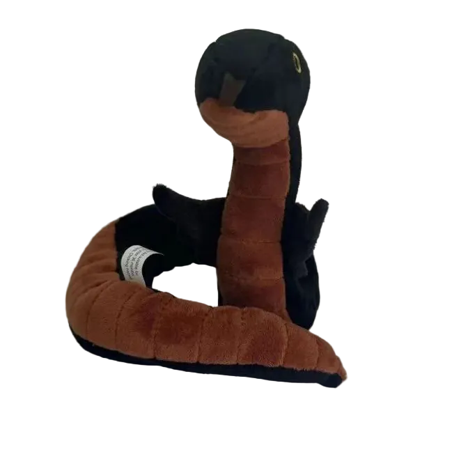 Close up of Crowley 21st century plush face detail showing sunglasses and short plush material
