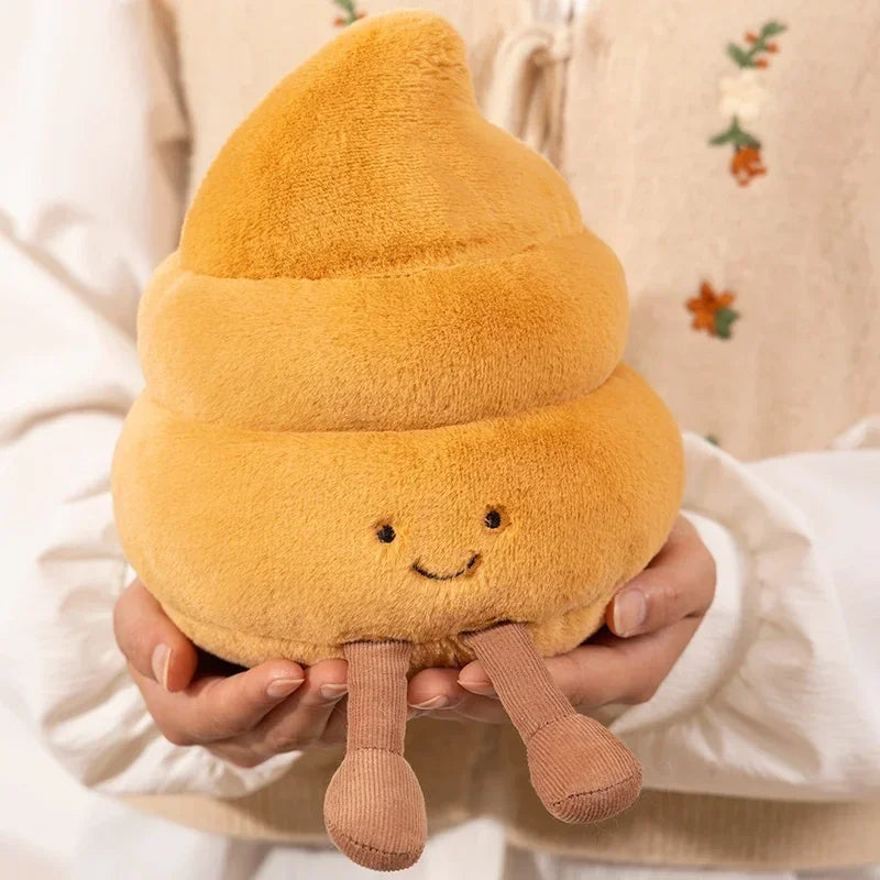 Close up smiling face toilet plush toy handmade cotton quirky home decor