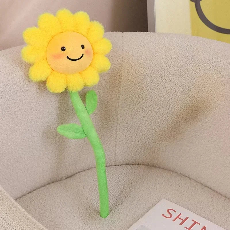 Colorful flower plushies shelf decor cottagecore bedroom aesthetic
