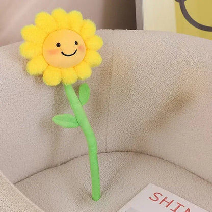 Colorful flower plushies shelf decor cottagecore bedroom aesthetic
