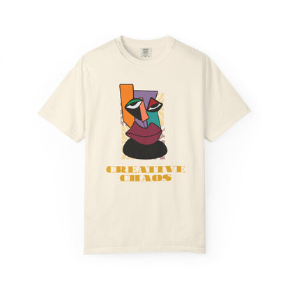 Colorful geometric face graphic tee for artists