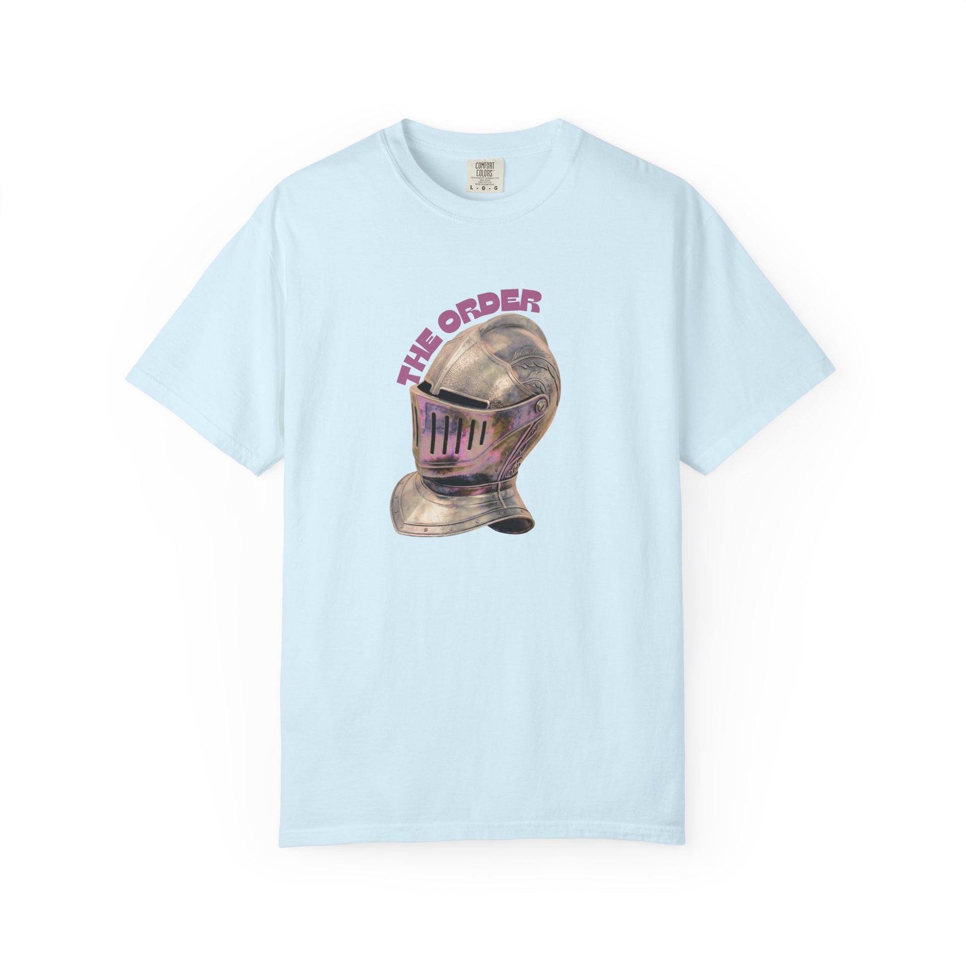 Comfort Colors 1717 garment-dyed tee with knight crest design detail
