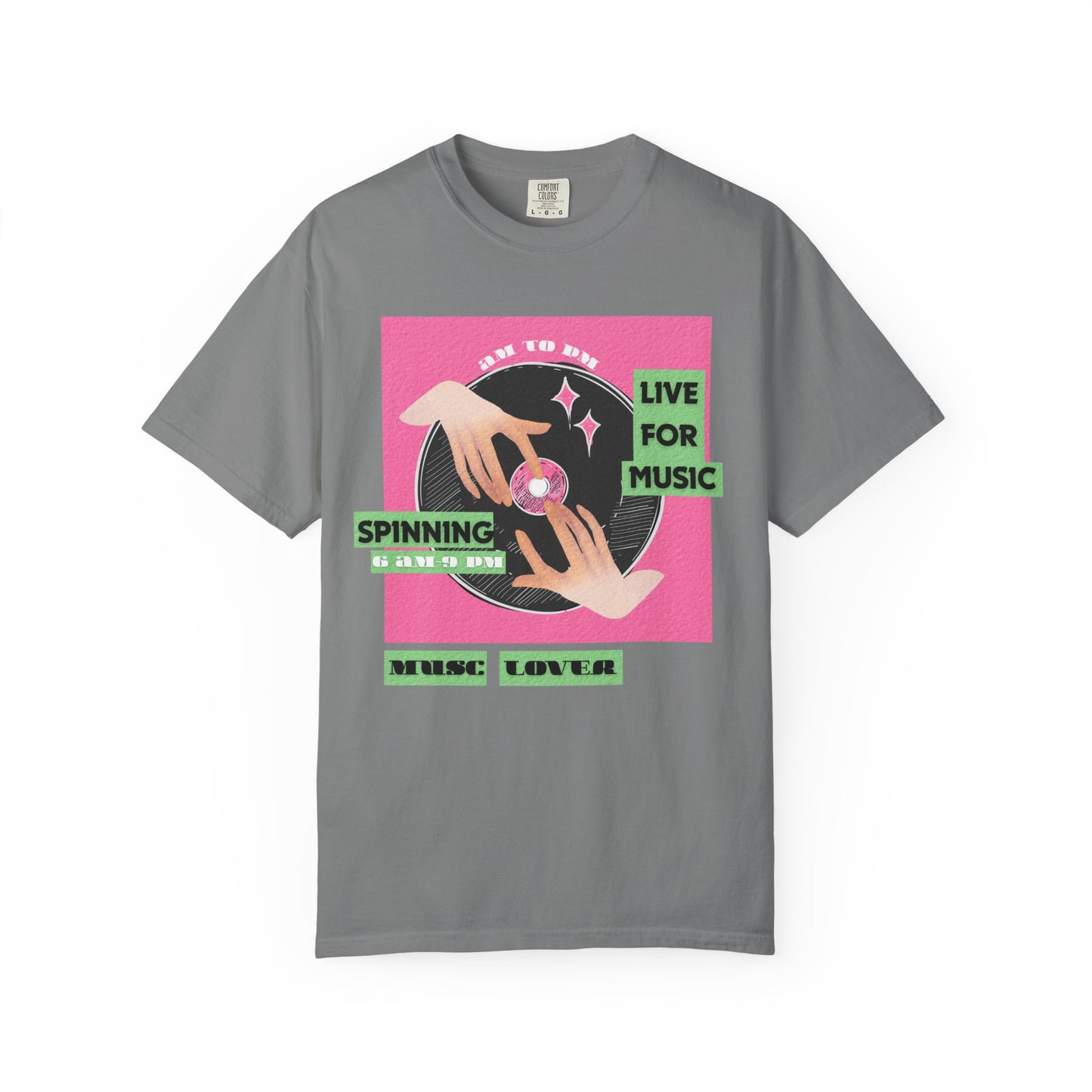 Comfort Colors 1717 heavyweight music lover T-shirt front view