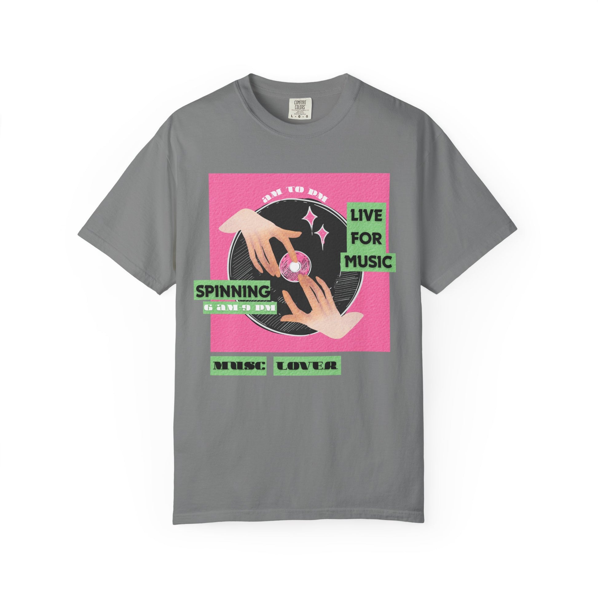 Comfort Colors 1717 heavyweight music lover T-shirt front view