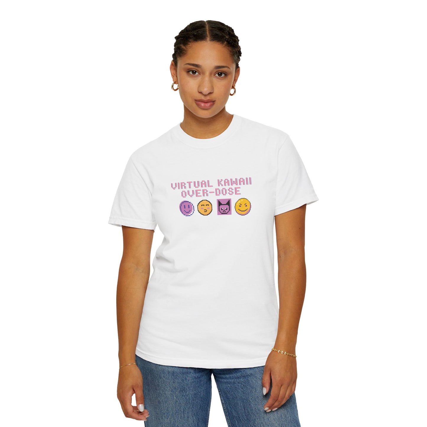 Comfort Colors graphic tee fabric texture close-up showing heavyweight ring-spun cotton
