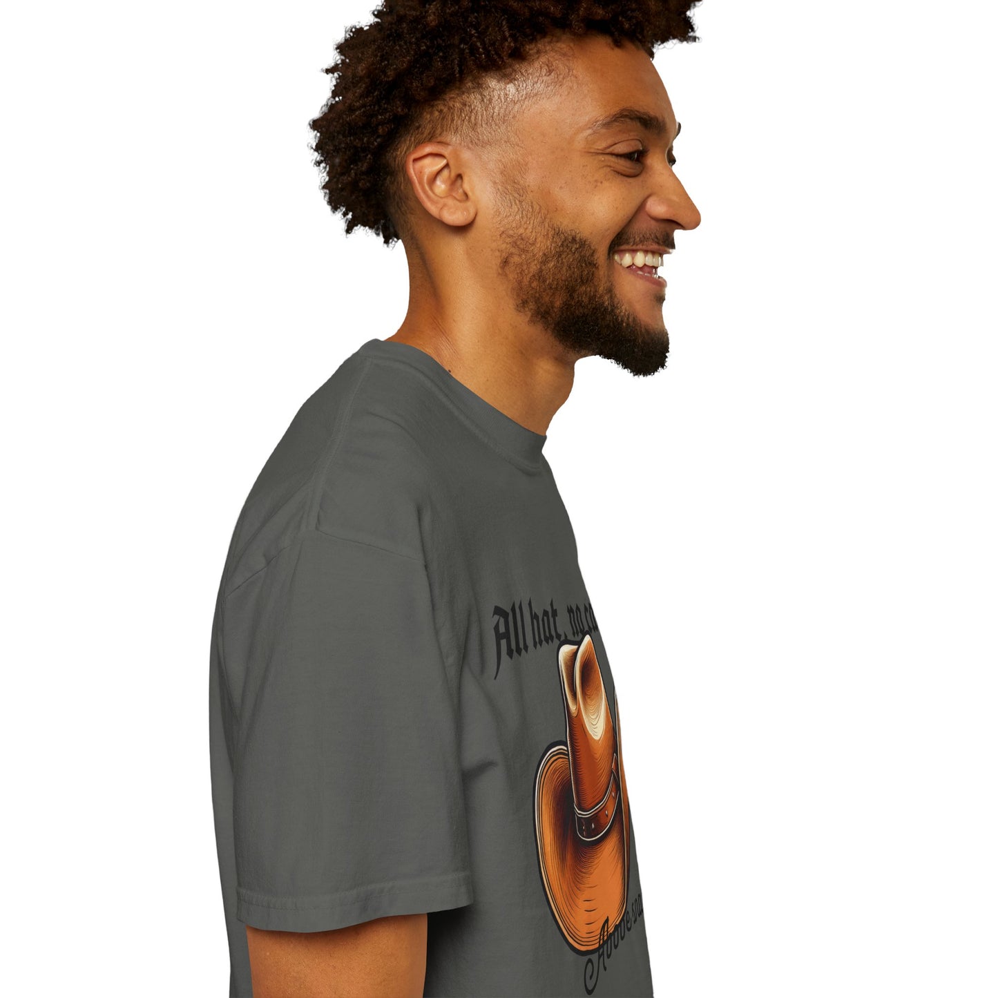 Comfort colors cowboy tee front print centered cowboy hat motif
