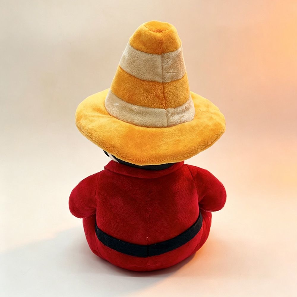Cone Guy Machine Party plush soft toy close up face detail