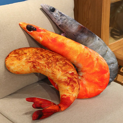 Cooked Seafood Plush cooked shrimp variant bright pink stuffed animal 60cm