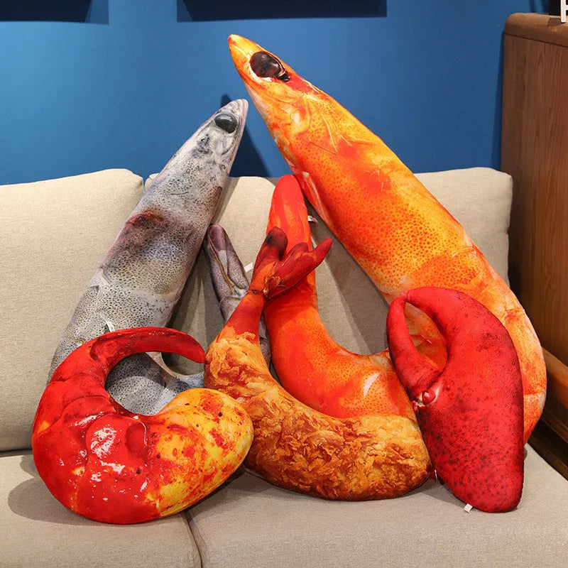 Cooked Seafood Plush fried tempura shrimp variant handmade plush toy