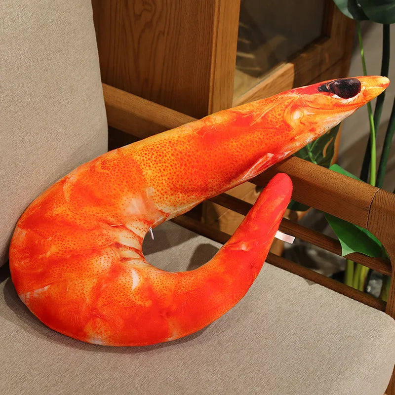 Cooked Seafood Plush realistic shrimp stuffed animal soft PP cotton fill