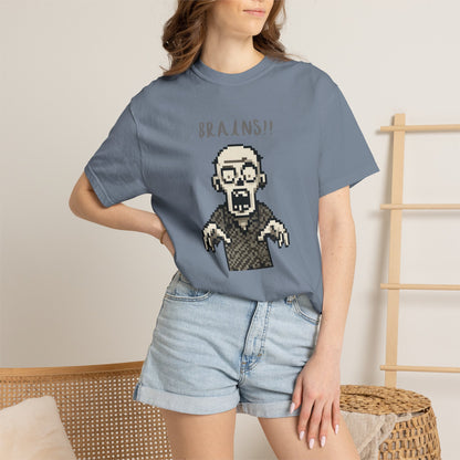 Cool pixel art zombie print streetwear.