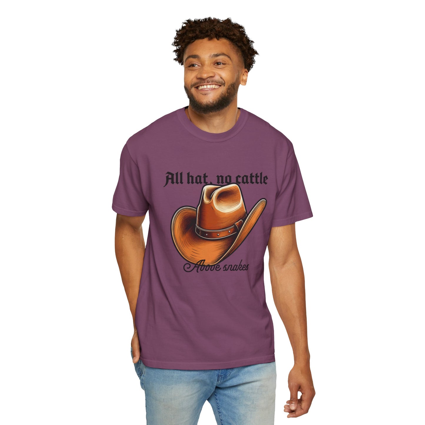Country aesthetic t-shirt with worn denim for a vintage feel
