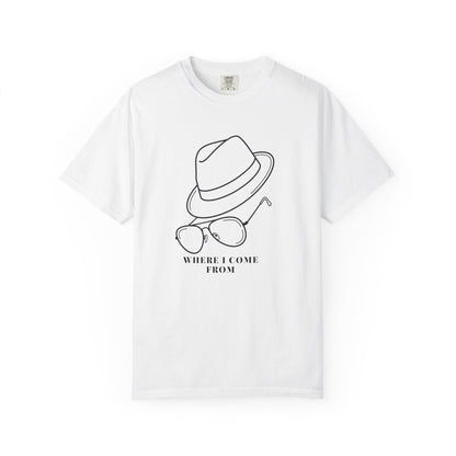 Country singer tribute tee cowboy hat aviator sunglasses graphic