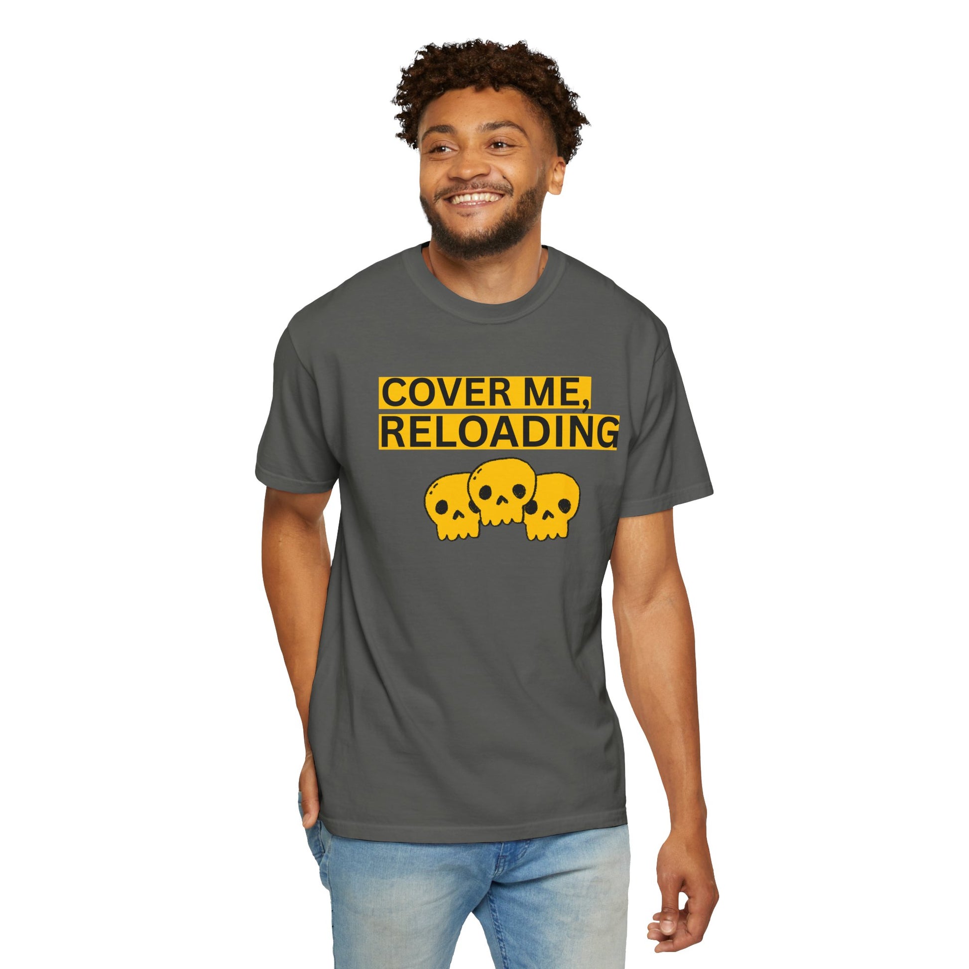 Cover me printed unisex tee gift for gamer birthday gaming apparel flat lay