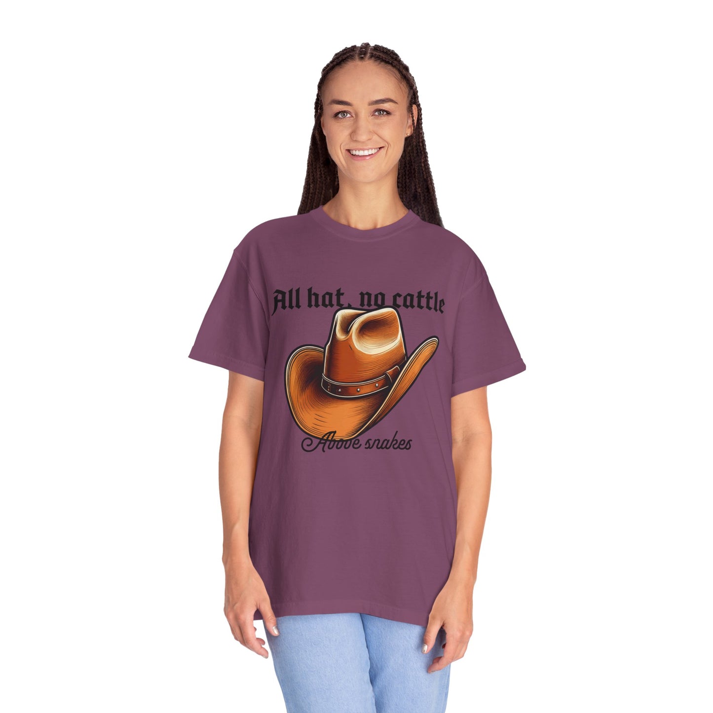 Cowboy graphic tee back and front layout showing full design
