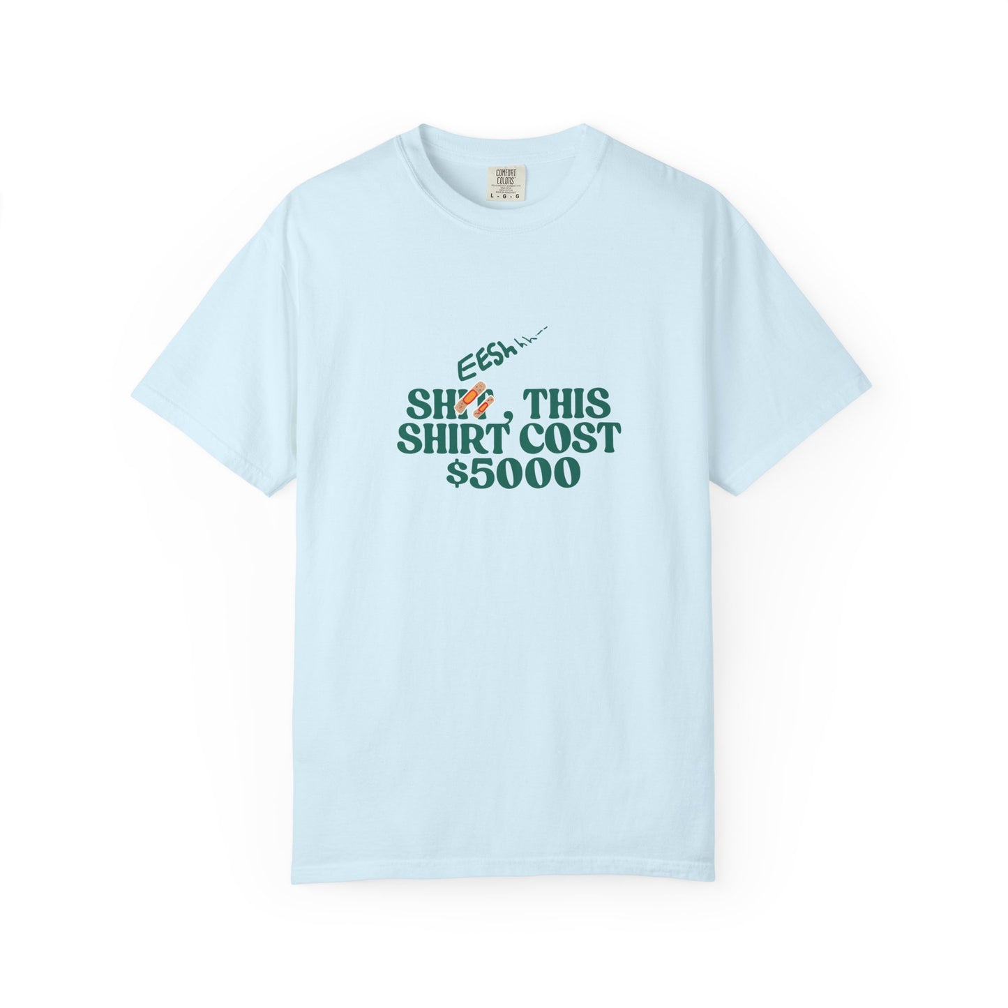 Cream natural garment-dyed t-shirt with vintage-style humorous front print