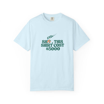 Cream natural garment-dyed t-shirt with vintage-style humorous front print