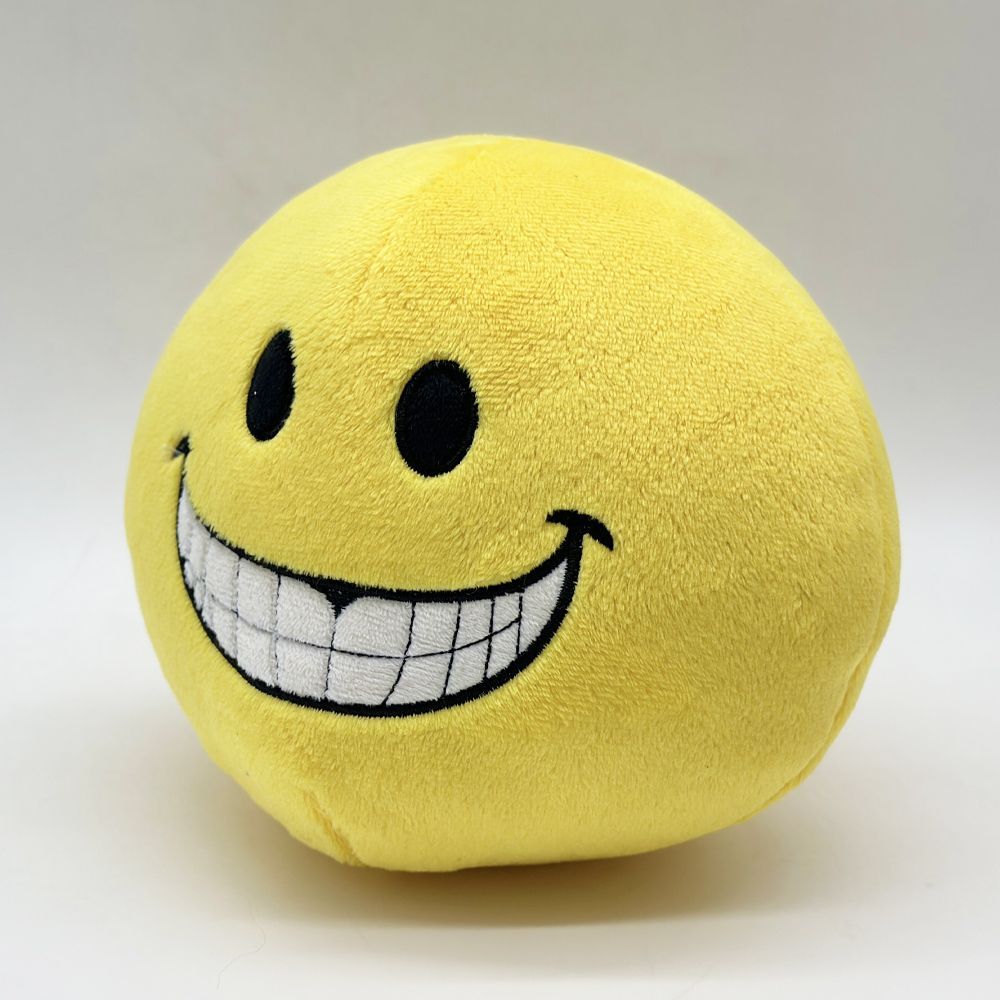 Creepy smiley face plush desk display horror toy