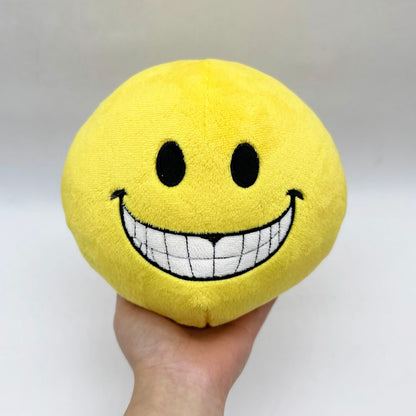 Creepy smiley face plush side profile 17cm