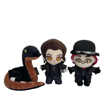 Crowley plush in 21st century style with black outfit and sunglasses, 20cm handmade demon plushie

