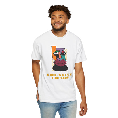 Cubist face t-shirt back view showing full print