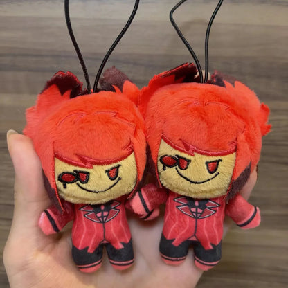 Cute Alastor plush smiling demon character figurine
