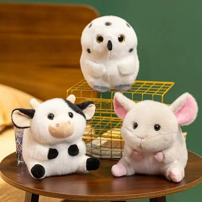 Cute Cow, Owl and Mouse Plushies