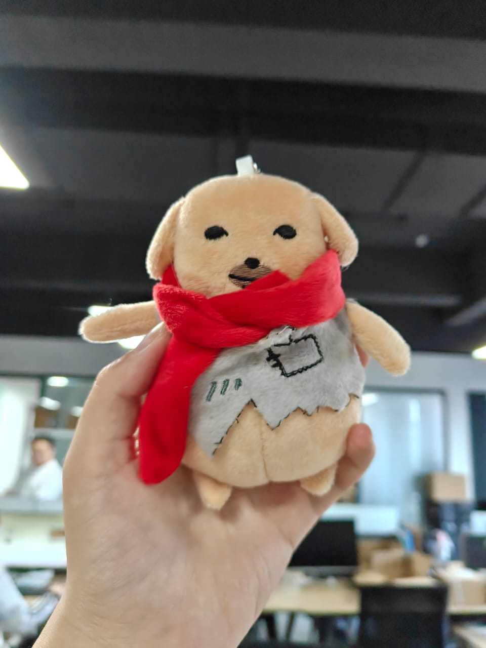 Cute Korean Nudaeng plush toy with minimalist yellow dog design, handmade collectible for fans of K-culture and internet memes