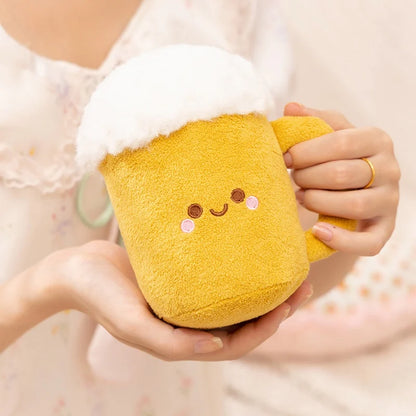 Cute beer plush stuffed toy kawaii cartoon face retro lifestyle decor