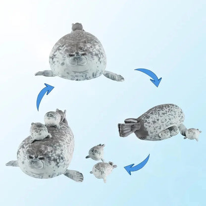 Cute blob seal toy family set four babies and mama 40cm