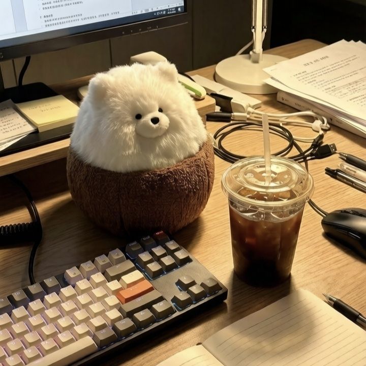 Cute dog plush inspired by viral coconut dog meme - handmade 15cm white puppy
