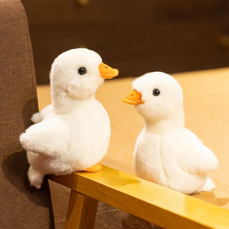 Cute duck plush toy soft polyester white handmade plush