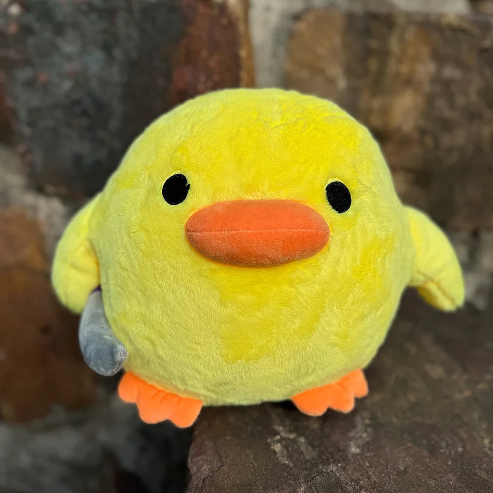 Cute duck plush toy with knife accessory, 20CM size reference
