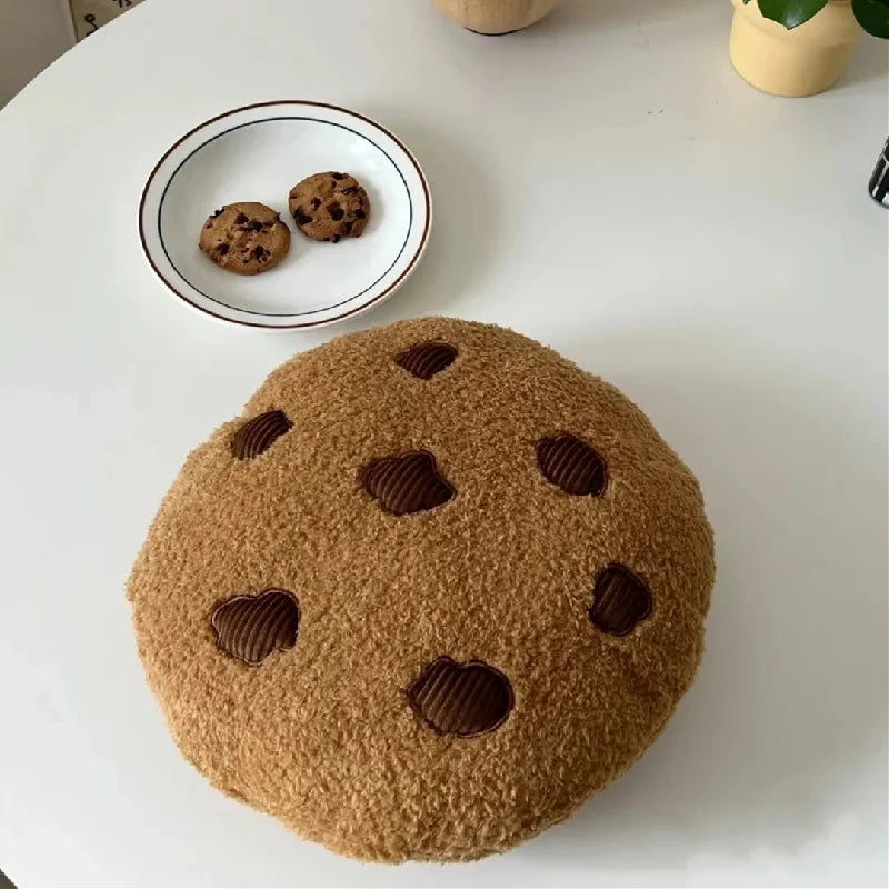 Cute food cushion 28cm held in hands to show real world scale
