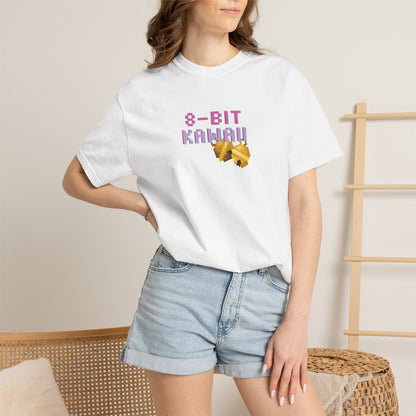 Cute gaming tee featuring kawaii cat girl pixel design
