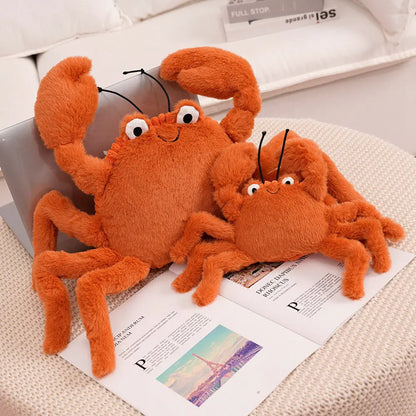Cute lobster stuffed animal close up showing corduroy tail texture detail
