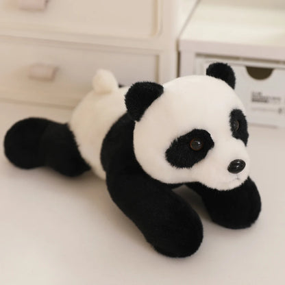 Cute lying tiger plush toy 30cm realistic striped stuffed animal for children