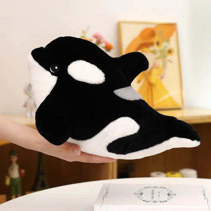 Cute orca stuffed animal 30cm and 40cm sizes side by side