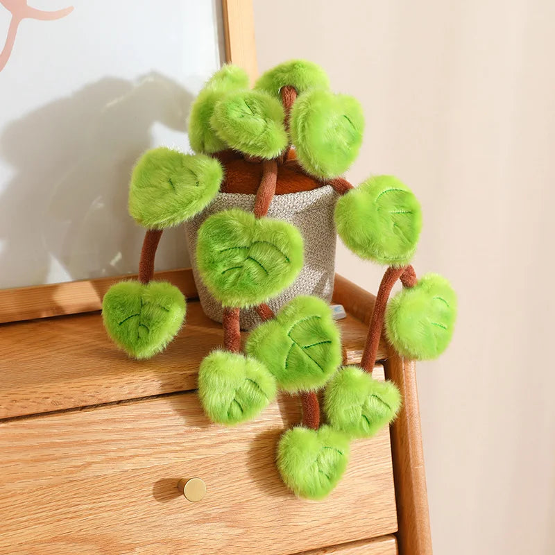 Cute plant plushie pothos 18cm gift wrapped with ribbon plant lover birthday present