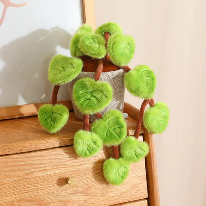 Cute plant plushie pothos 18cm gift wrapped with ribbon plant lover birthday present