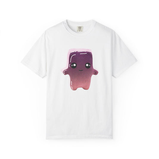  Cute purple jelly character t-shirt front view kawaii squishy graphic tee