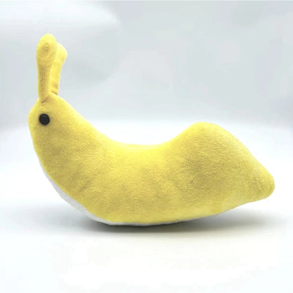 Cute slug stuffed animal with expressive cartoon face detail