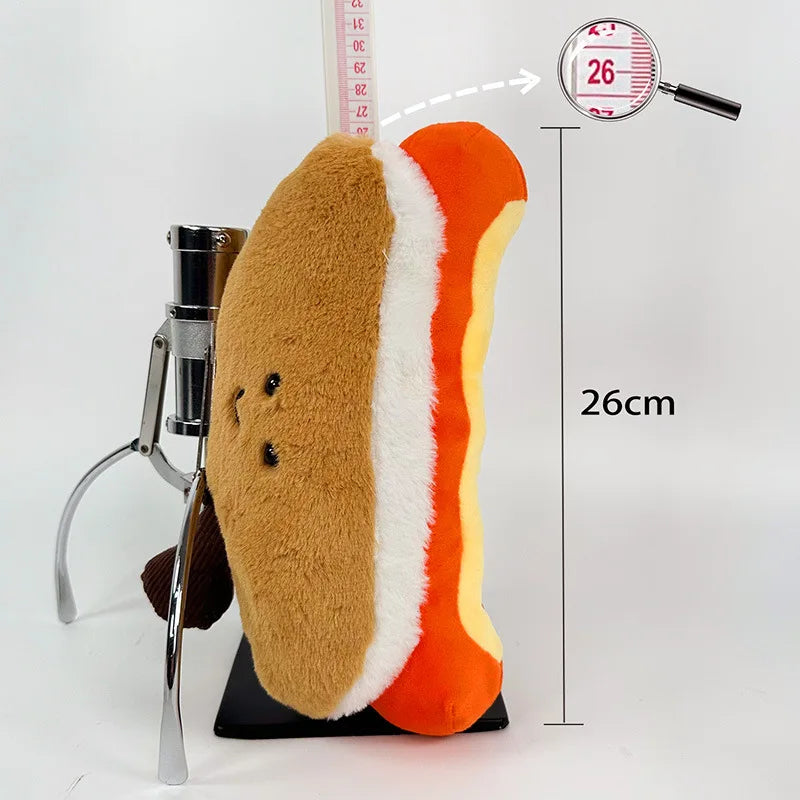 Cute stuffed animal hot dog kawaii plush gift wrapping presentation